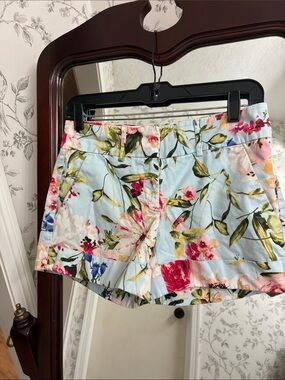 New York & Company Pastel Blue Floral  Shorts